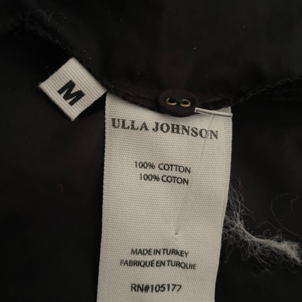 Ulla Johnson black 100% cotton dress with puff sleeves, tiered, sz. M, NWT, mint - Picture 7 of 7